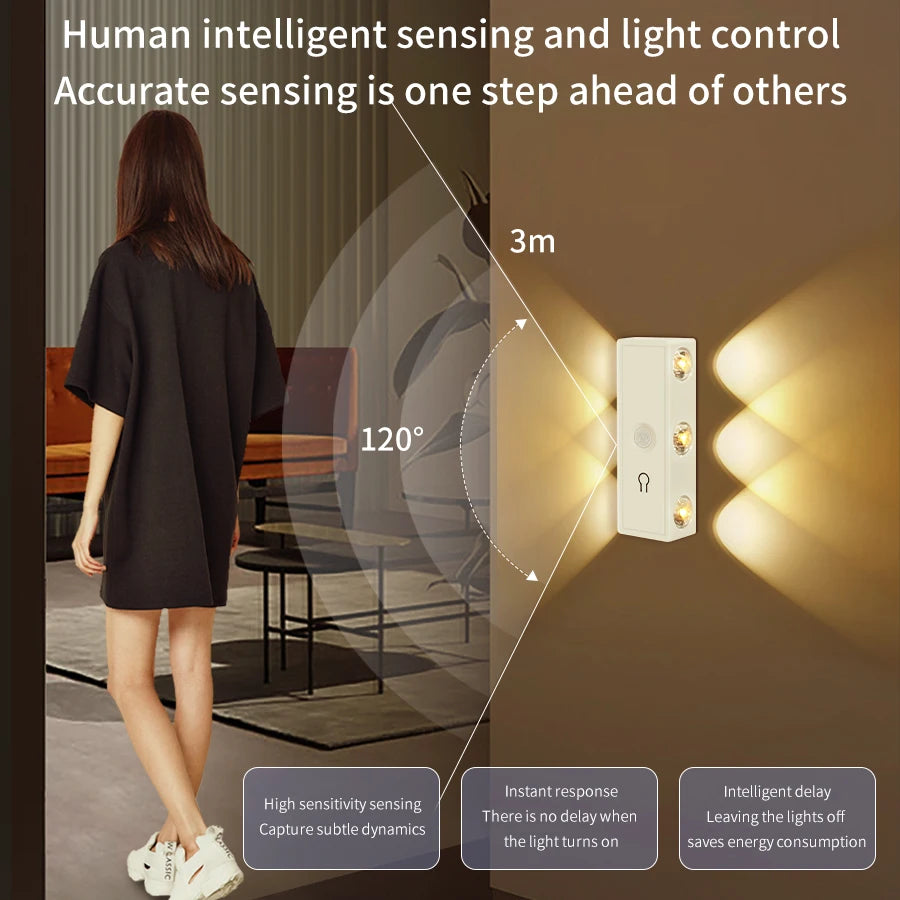 Magnetic Motion Sensor Night Light – RGB & 3-Color, Rechargeable, USB-C
