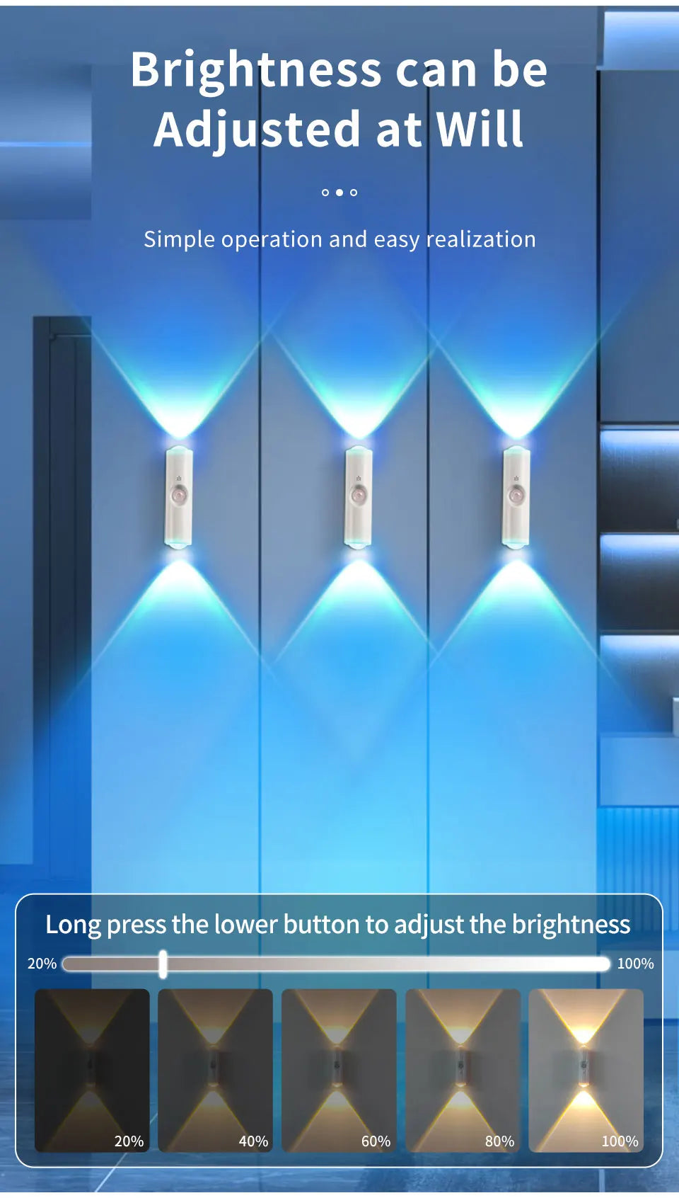 Magnetic LED Night Light – Motion Sensor, 7-Color RGB, USB Rechargeable