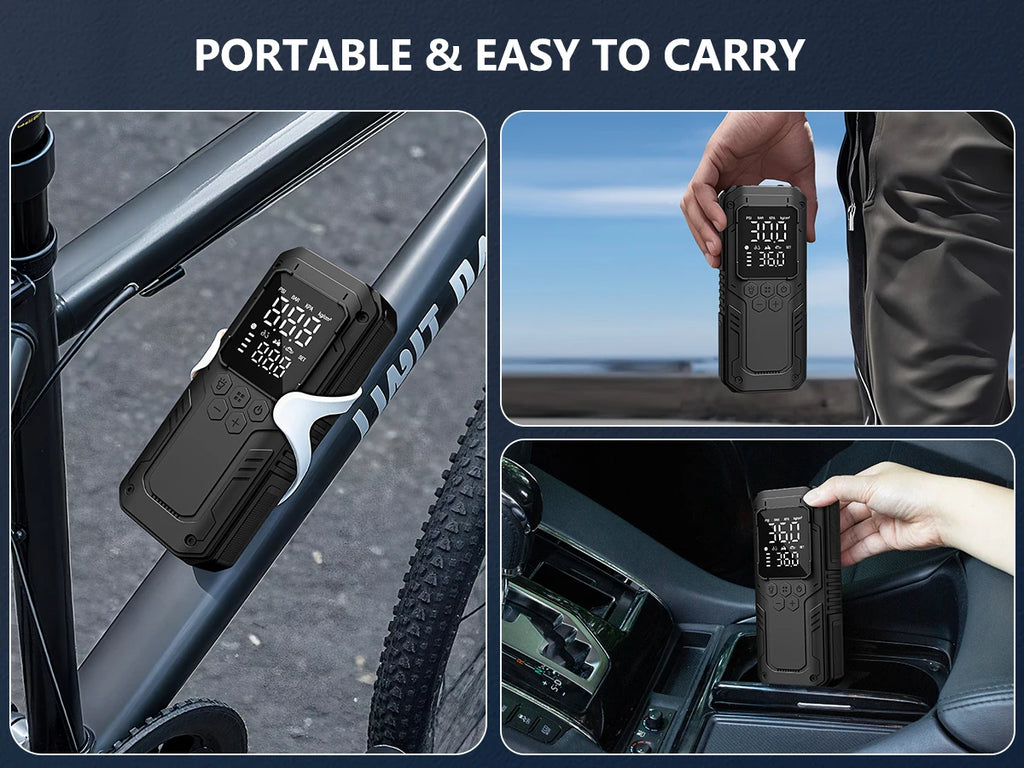 CHPOWKIT Wireless Tire Inflator – 150 PSI, Built-in Battery, Power Bank & Auto-Stop