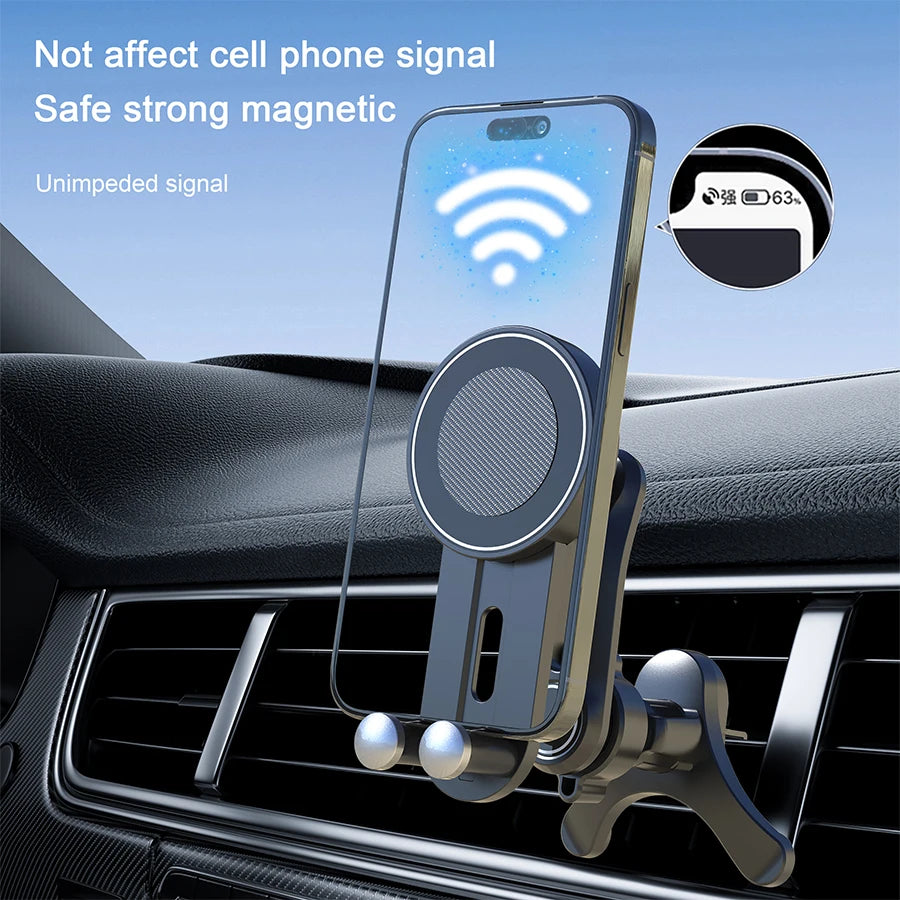 MagSafe-Compatible Magnetic Car Phone Mount – Air Vent, Strong Magnetic Hold