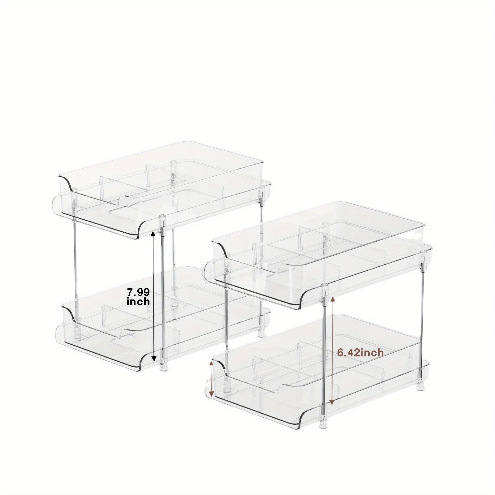 2-Tier Under-Sink Organizer – Sliding Acrylic Cabinet Basket for Kitchen & Bathroom