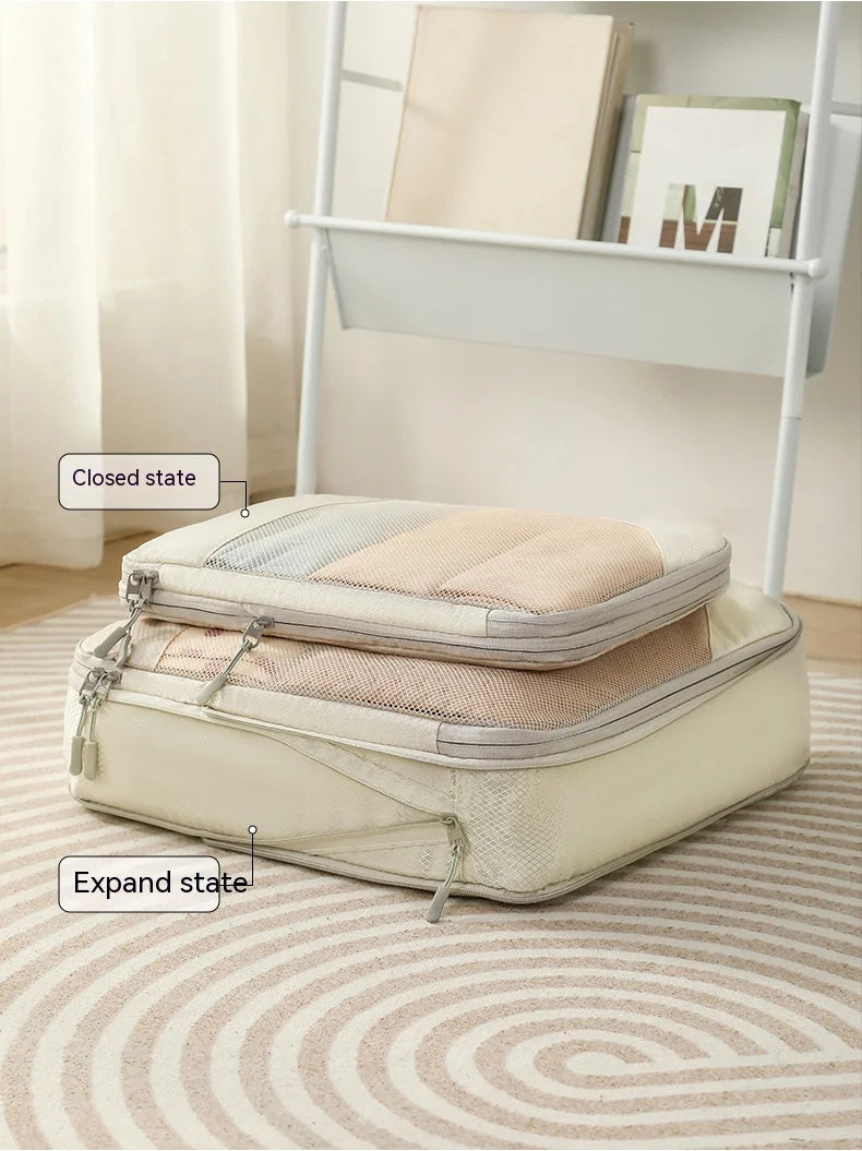 Expandable Compression Packing Cubes – Lightweight Travel Organizer Set for Suitcases