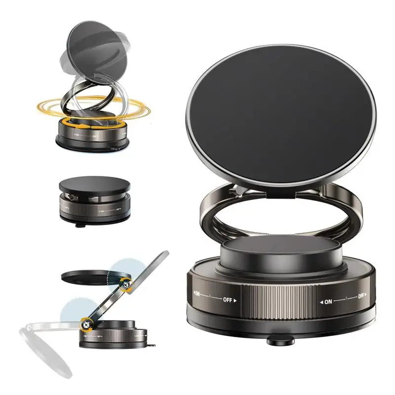 Magnetic Car Phone Holder – 16 Magnets, Windshield & Dashboard Suction Mount, 360°