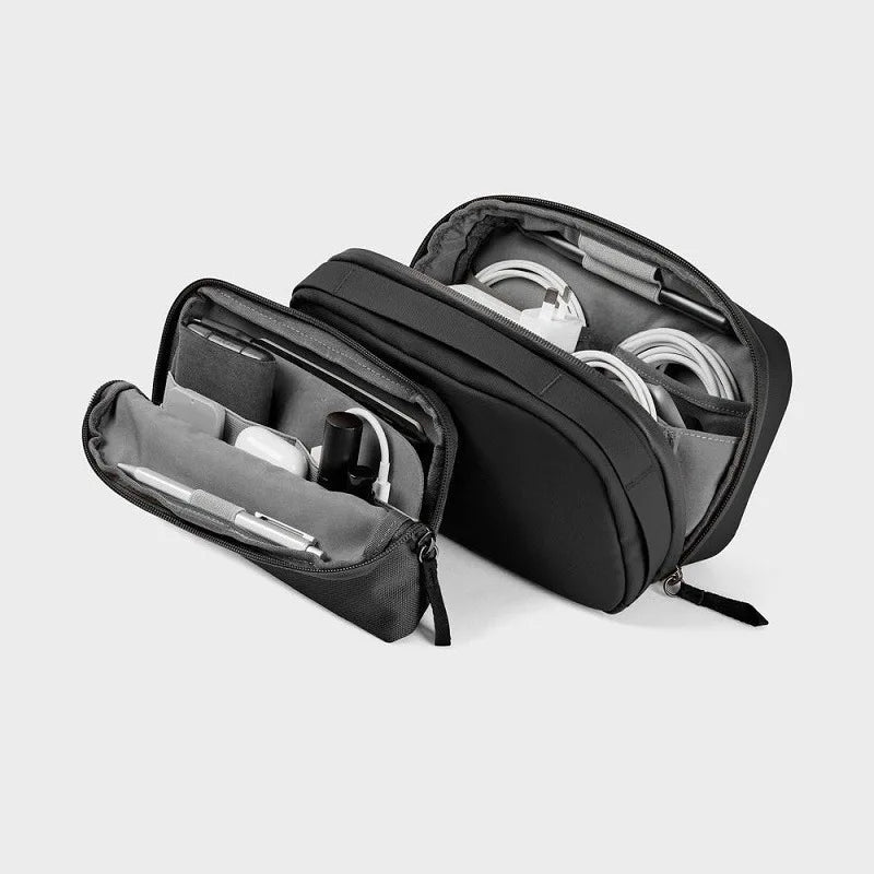 2-in-1 Tech Organizer Pouch – Detachable Double-Layer Cable & Electronics Storage Bag