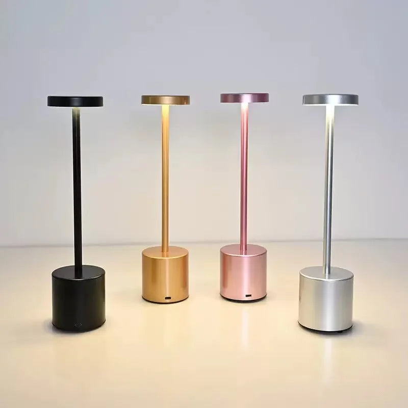 Retro Cordless LED Table Lamp – 3-Color Dimming, Atmosphere Light for Bar & Restaurant