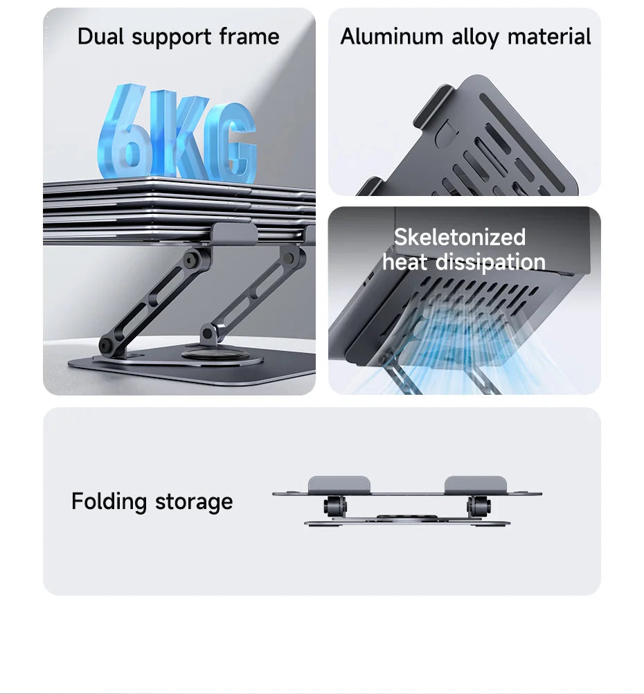 Adjustable Laptop Stand – 360° Rotating, Ergonomic, Fits Up to 18 Inches