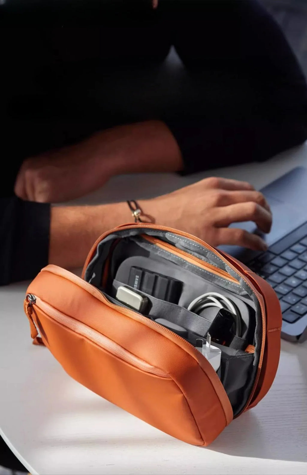 2-in-1 Tech Organizer Pouch – Detachable Double-Layer Cable & Electronics Storage Bag