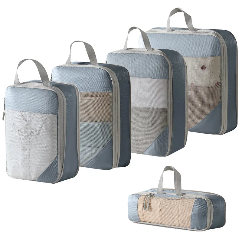 Expandable Compression Packing Cubes – Lightweight Travel Organizer Set for Suitcases