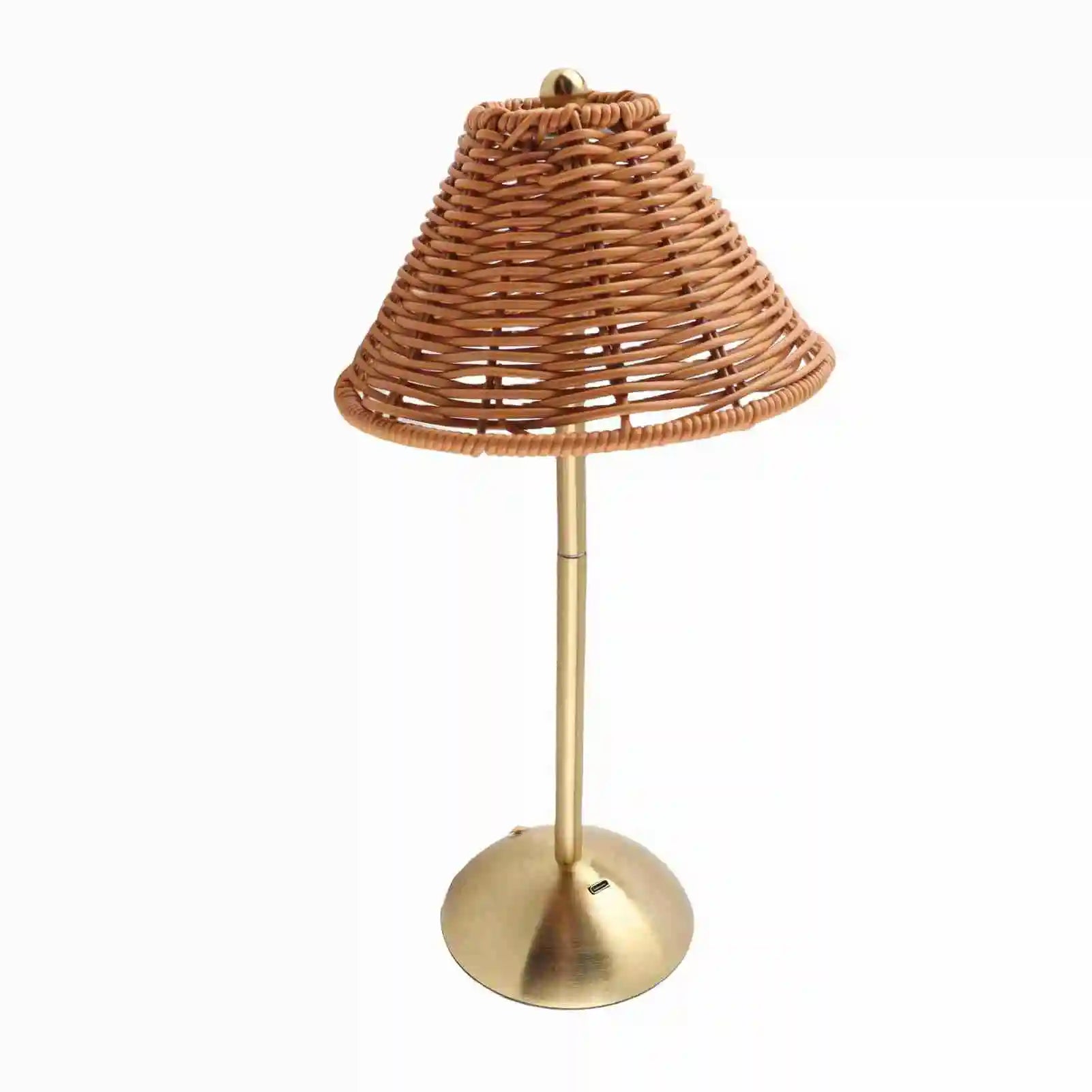 Cordless Boho Rattan Table Lamp – Dimmable LED, USB-C Rechargeable, Home & Restaurant