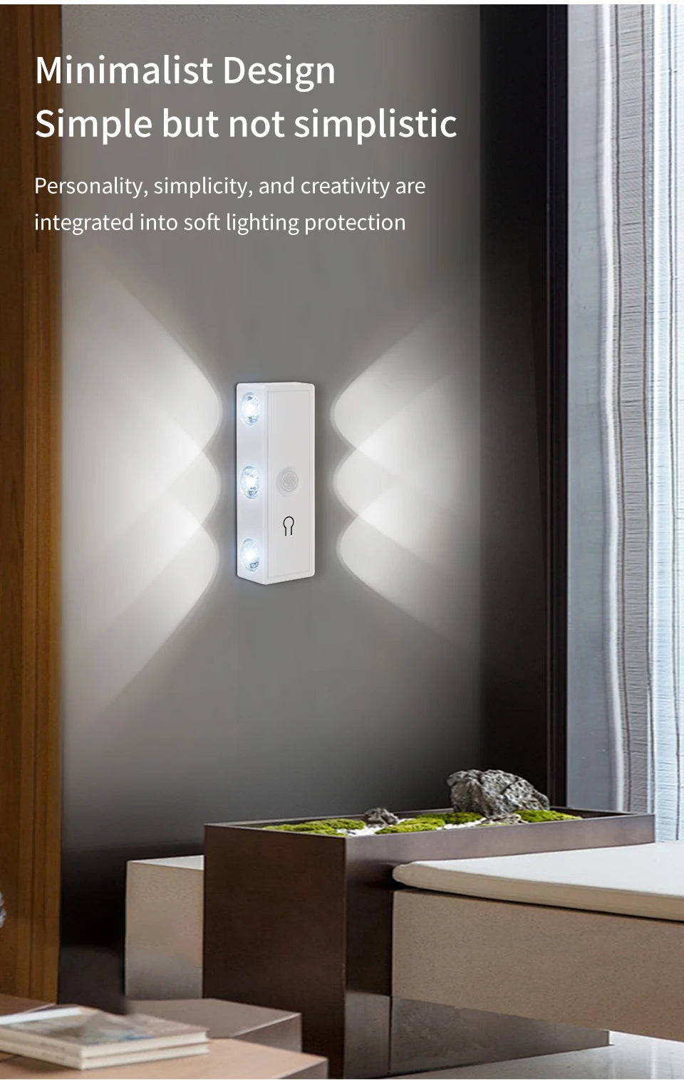 Magnetic Motion Sensor Night Light – RGB & 3-Color, Rechargeable, USB-C