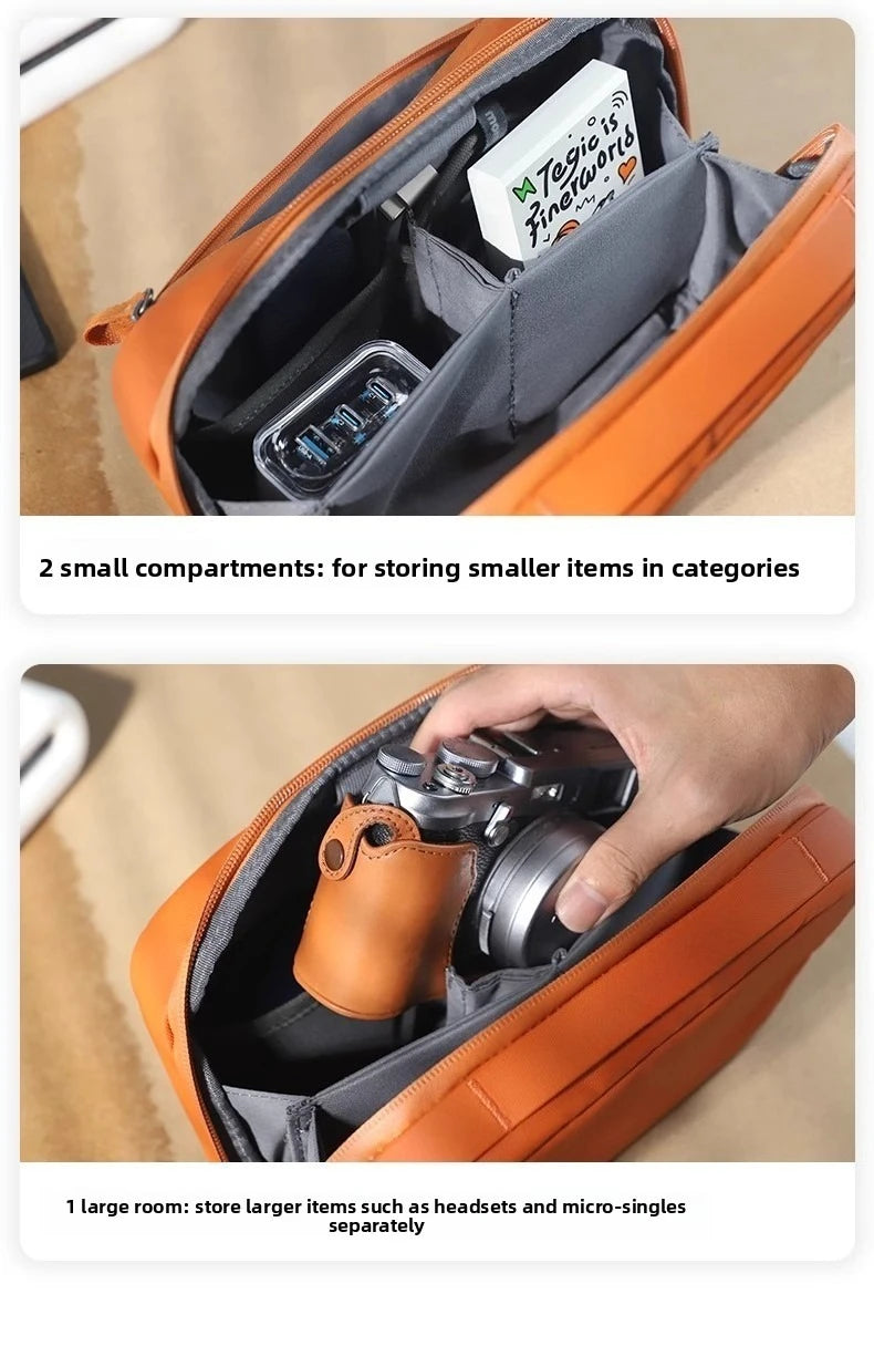 2-in-1 Tech Organizer Pouch – Detachable Double-Layer Cable & Electronics Storage Bag