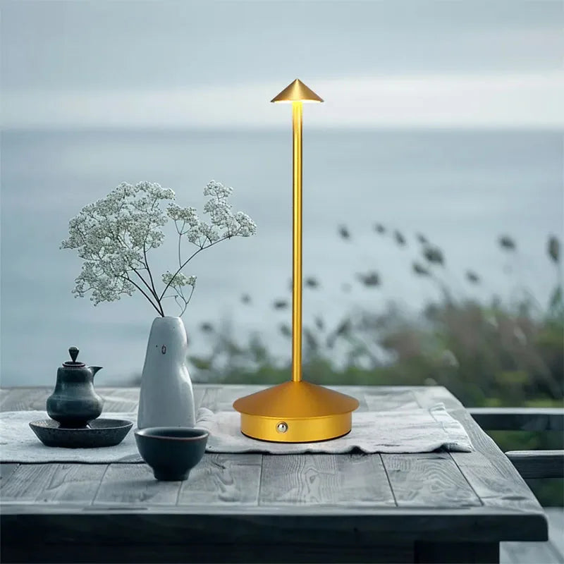 Cordless LED Table Lamp – Rechargeable, Touch Dimmable, Waterproof, Indoor & Outdoor
