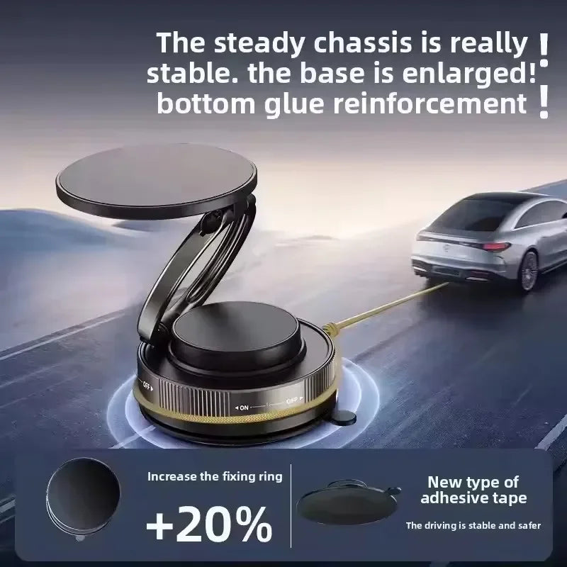 Magnetic Car Phone Holder – Suction Cup Mount, 360° Rotatable & Foldable, Multi-Surface