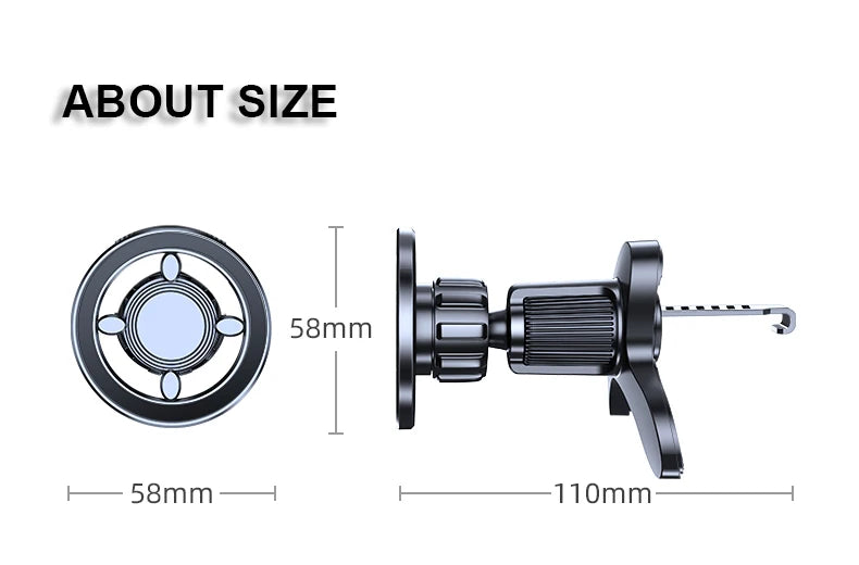 Upgraded Magnetic Car Phone Holder – 17 N52 Magnets, Air Vent Mount, 360° Universal