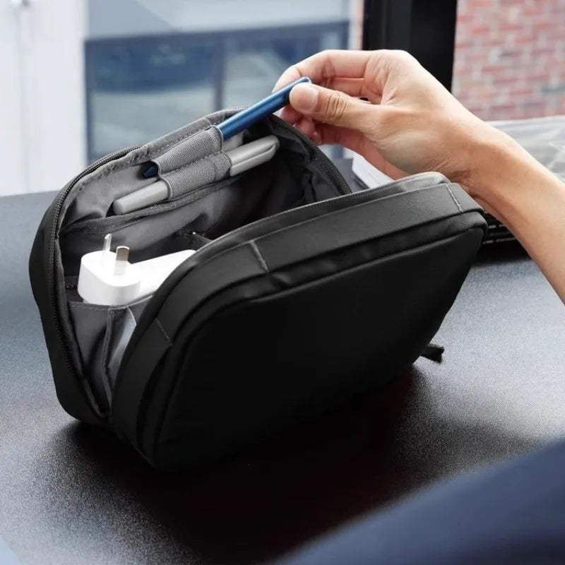2-in-1 Tech Organizer Pouch – Detachable Double-Layer Cable & Electronics Storage Bag