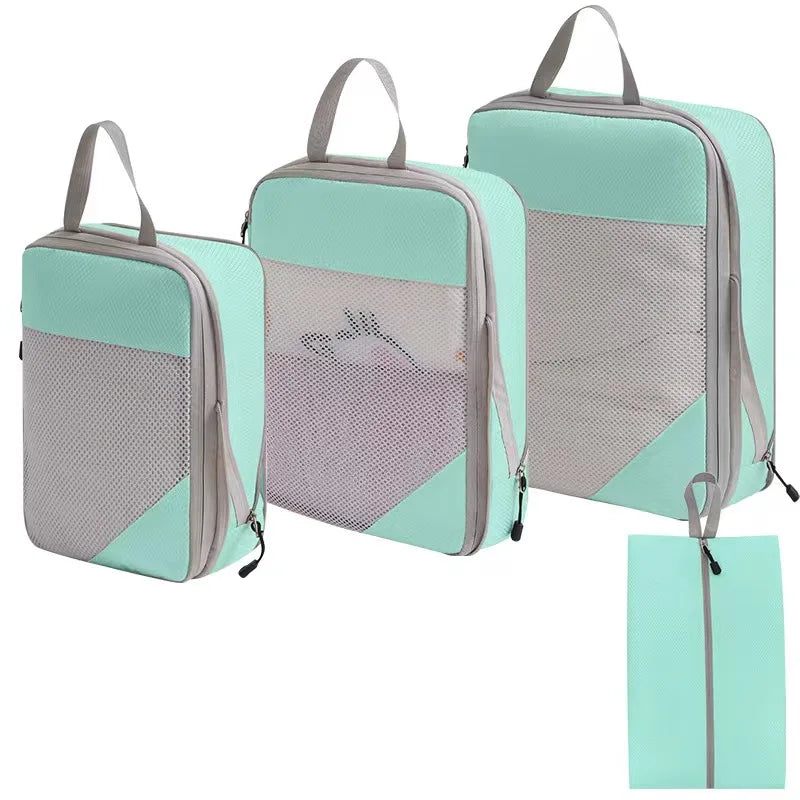 Expandable Compression Packing Cubes – Lightweight Travel Organizer Set for Suitcases