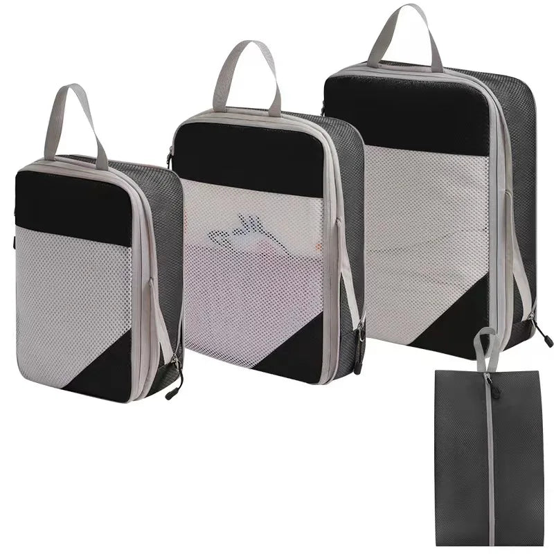 Expandable Compression Packing Cubes – Lightweight Travel Organizer Set for Suitcases