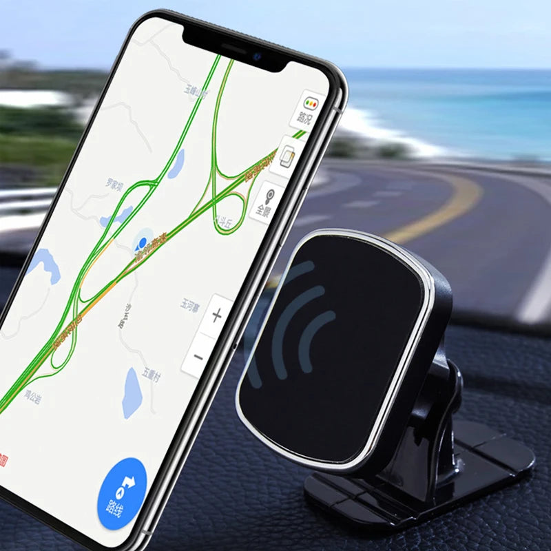 Magnetic Car Phone Mount – Anti-Slip Plate, One-Hand Operation, Universal Vehicle Fit