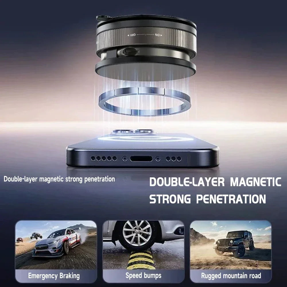 Magnetic Car Phone Holder – Suction Cup Mount, 360° Rotatable & Foldable, Multi-Surface