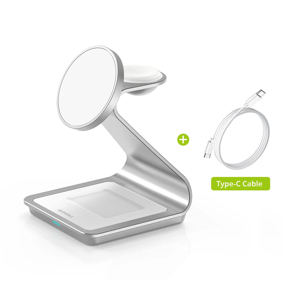 AICO Magnetic 3 in 1 Wireless Charger for iPhone 17/16/15/13/14/12 30W Wireless Charging Station for Apple Watch/AirPods Pro