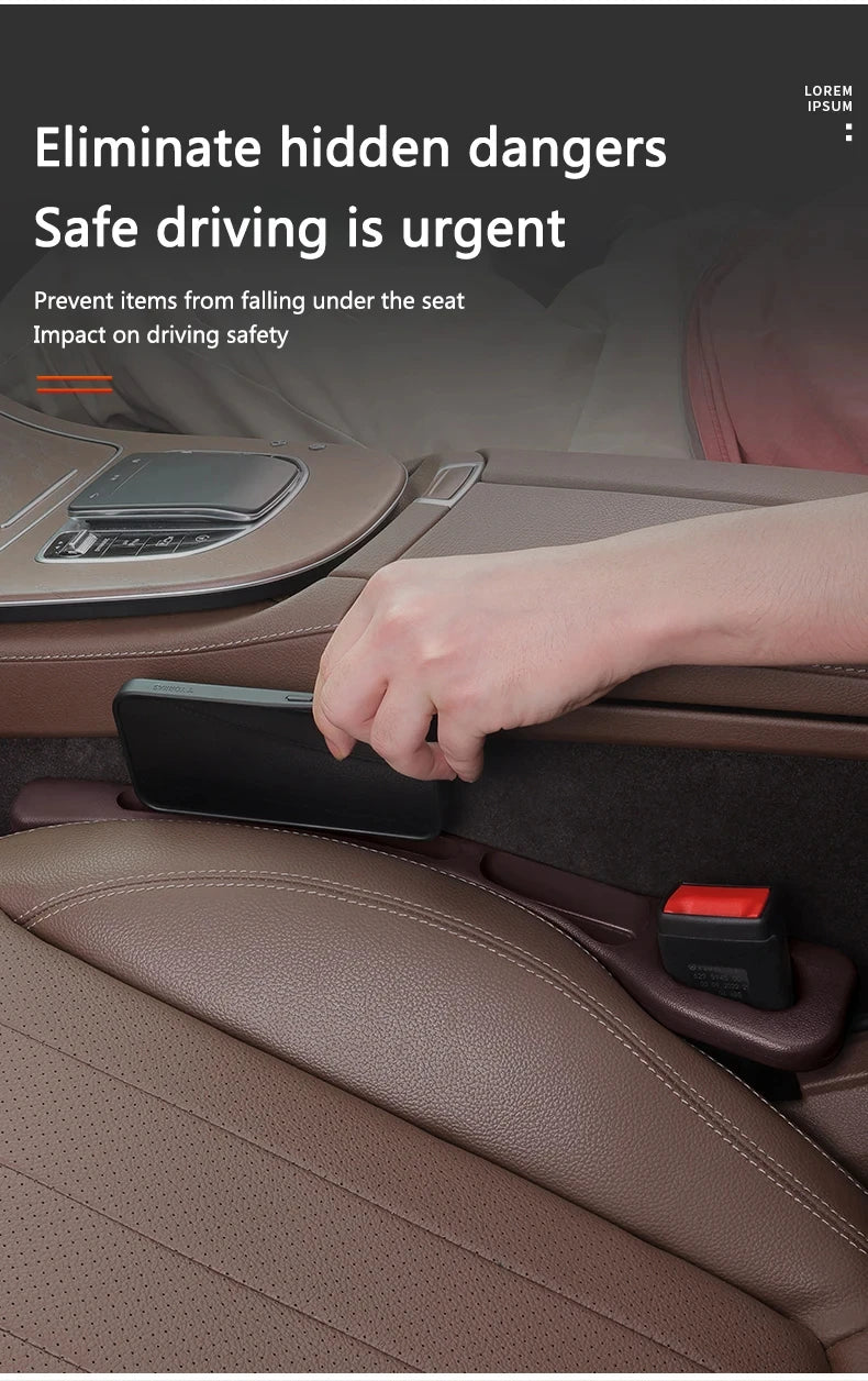 Waterproof Car Seat Gap Filler Strip 2-Pack – EVA Plug with 2 Grooves, Seatbelt-Safe