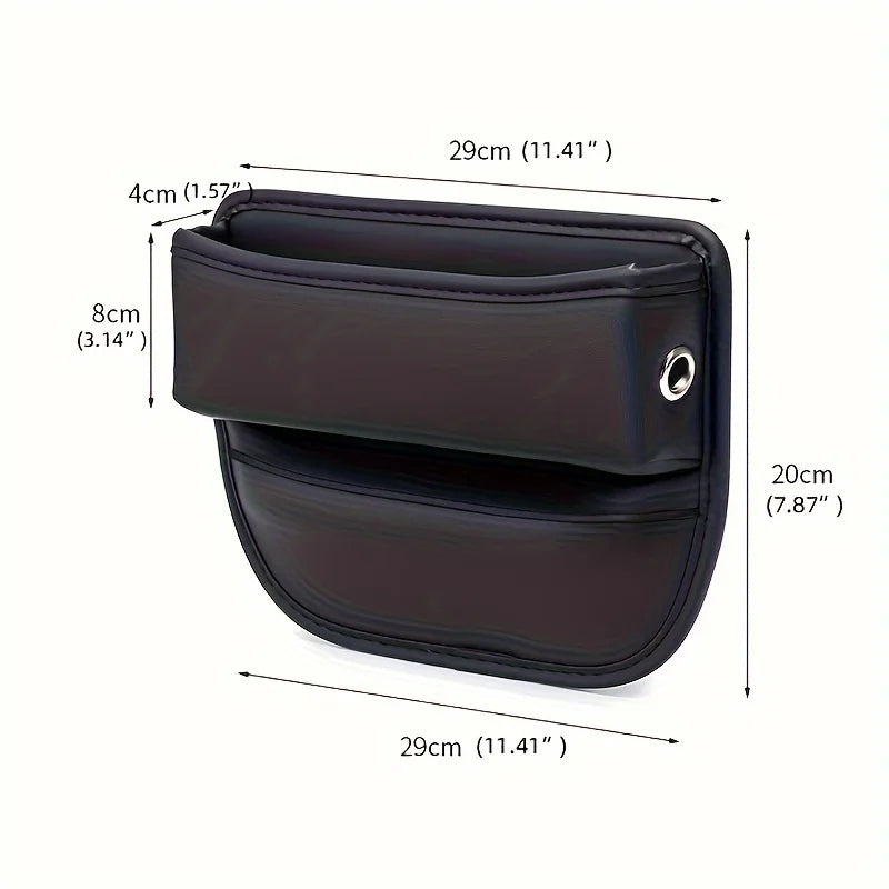 PU Car Seat Gap Side Organizer – Slim Console Crevice Storage Pocket, Universal Fit