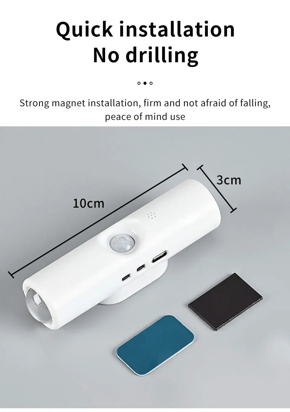 Magnetic LED Night Light – Motion Sensor, 7-Color RGB, USB Rechargeable