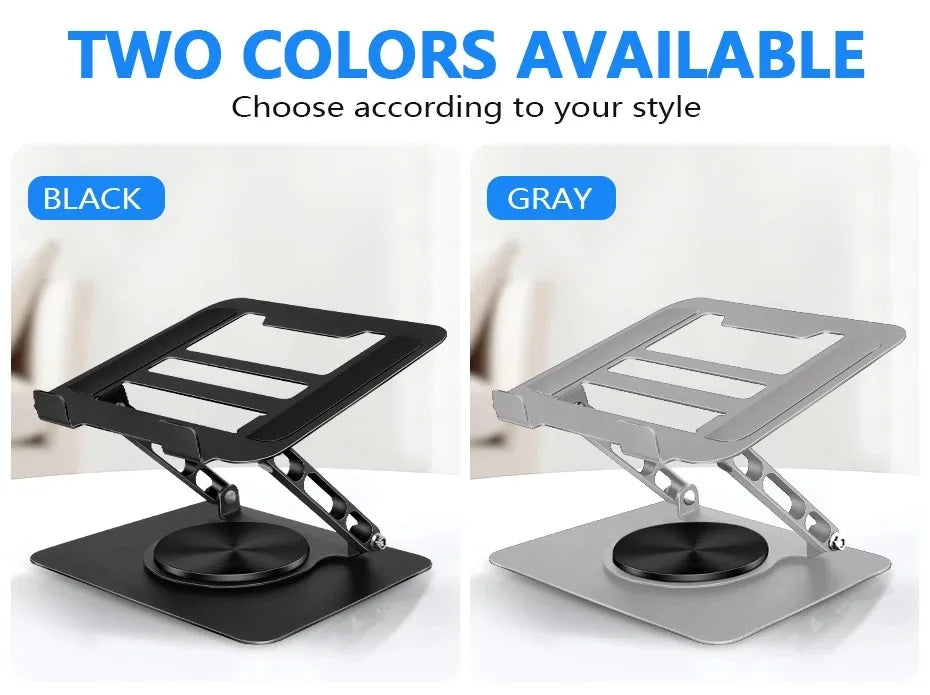Foldable Laptop Stand – 360° Rotating Base, Adjustable & Ergonomic