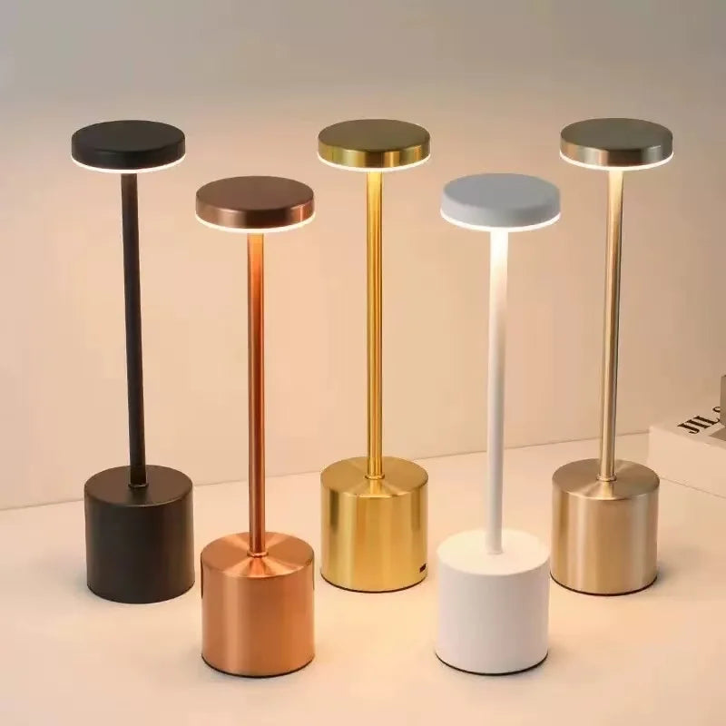 Retro Cordless LED Table Lamp – 3-Color Dimming, Atmosphere Light for Bar & Restaurant
