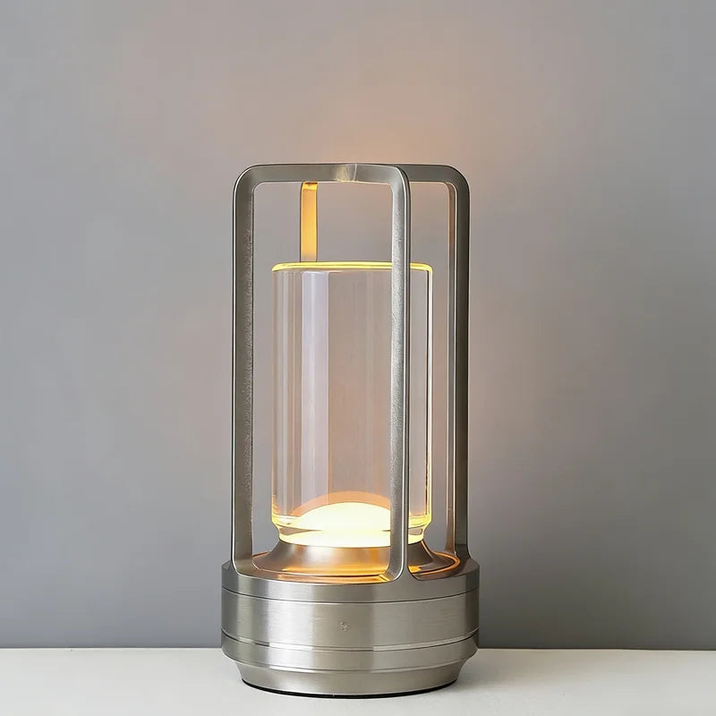 Retro Cordless LED Table Lamp – Touch Dimming, USB Rechargeable, Bar & Bedroom Decor