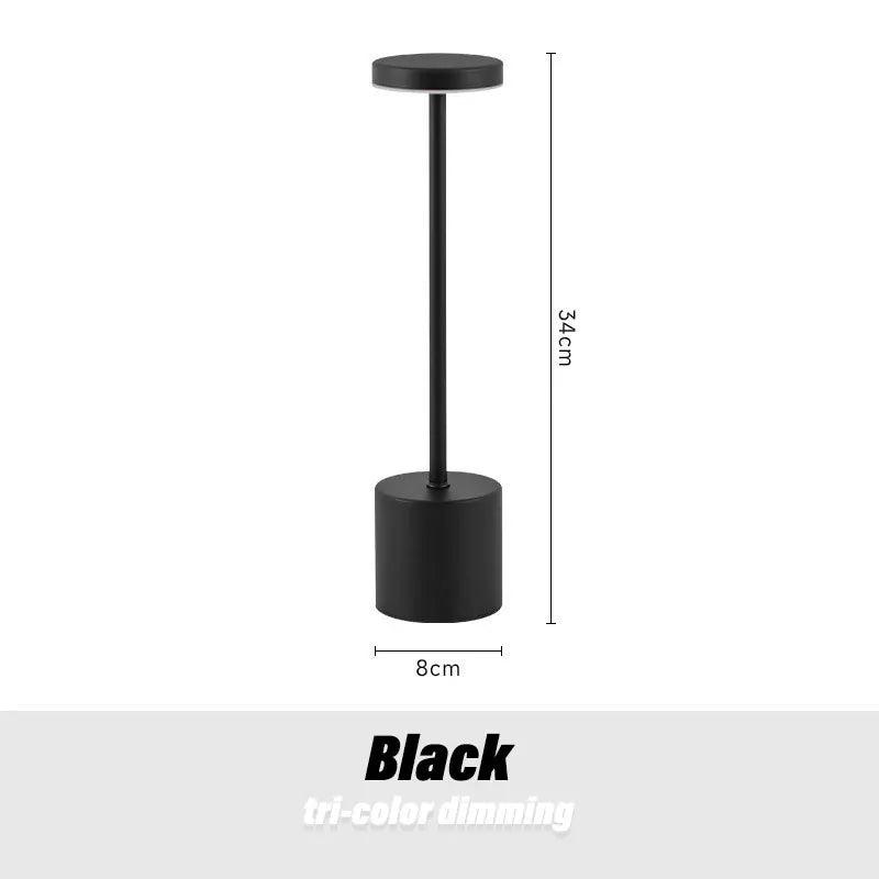 Retro Cordless LED Table Lamp – 3-Color Dimming, Atmosphere Light for Bar & Restaurant