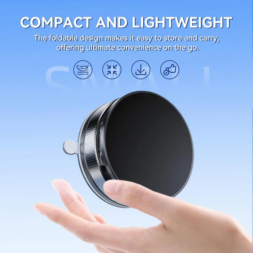 Magnetic Car Phone Holder – Suction Cup Mount, 360° Rotatable & Foldable, Multi-Surface