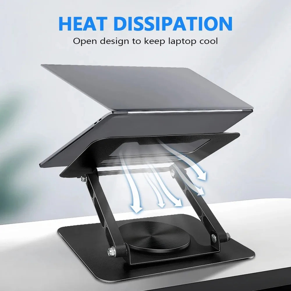 Foldable Laptop Stand – 360° Rotating Base, Adjustable & Ergonomic