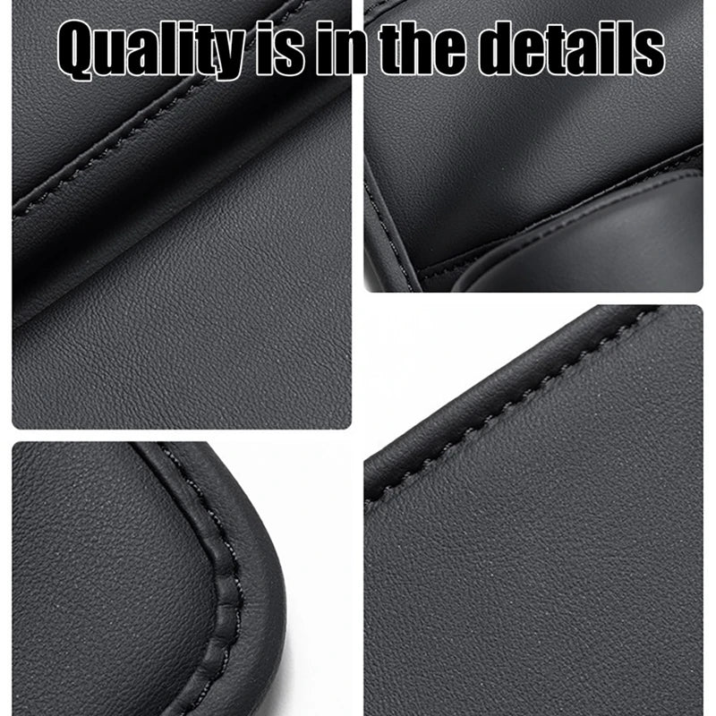 PU Leather Car Console Crevice Storage Box – Seat Gap Organizer with Cup Holder