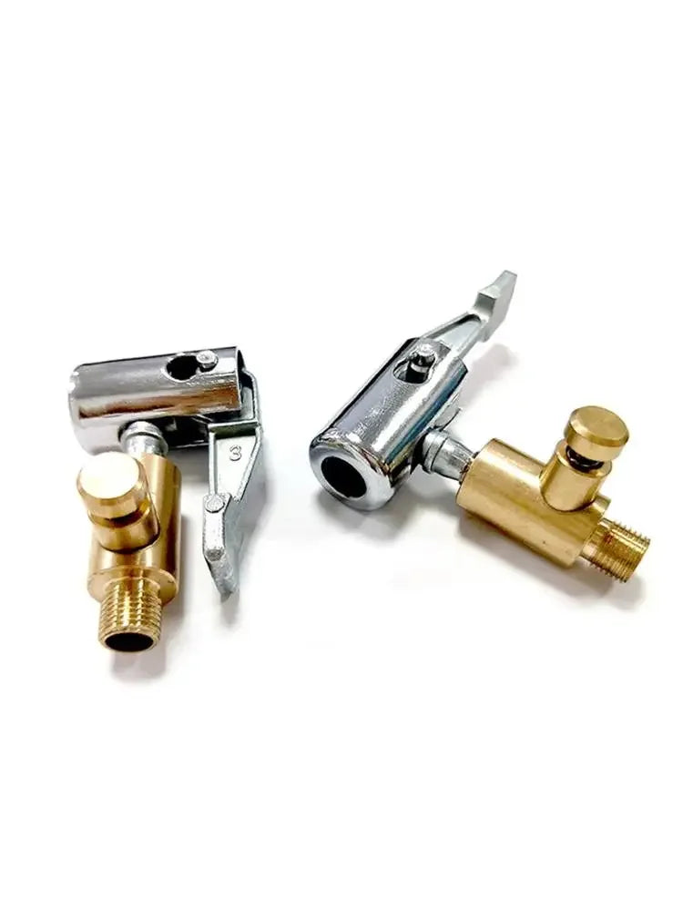 Tire Air Chuck with Barb Connector – Zinc Alloy Inflator Chuck for Car Hose Repair