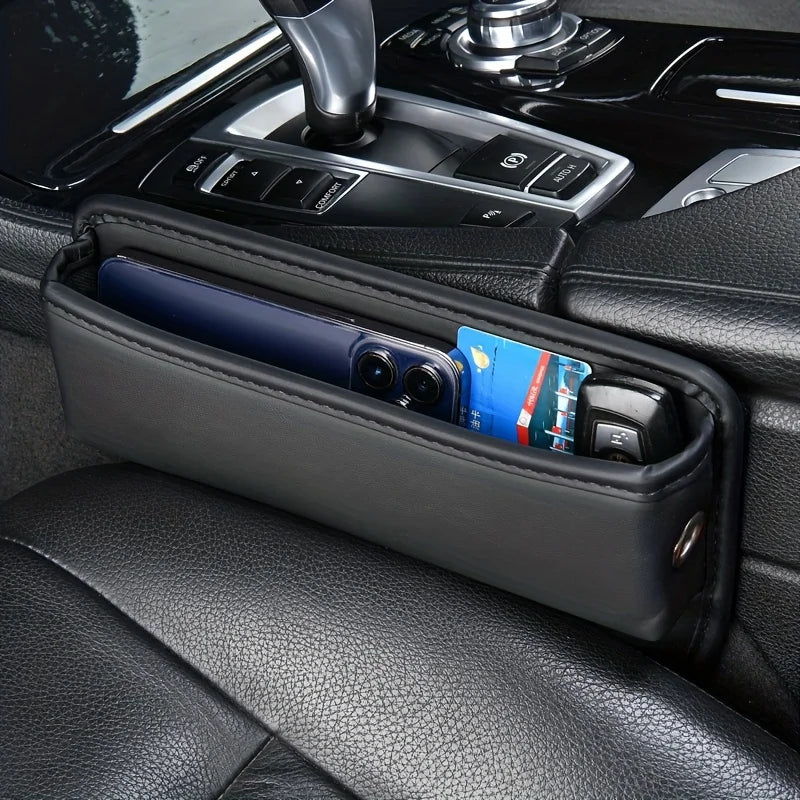 PU Car Seat Gap Side Organizer – Slim Console Crevice Storage Pocket, Universal Fit