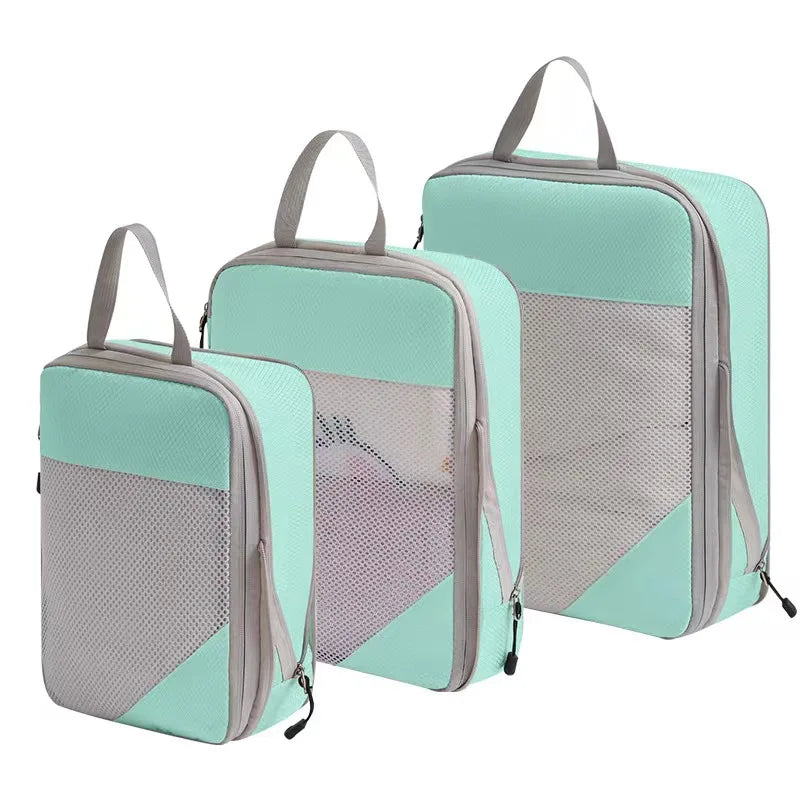 Expandable Compression Packing Cubes – Lightweight Travel Organizer Set for Suitcases