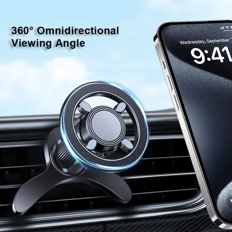 Upgraded Magnetic Car Phone Holder – 17 N52 Magnets, Air Vent Mount, 360° Universal