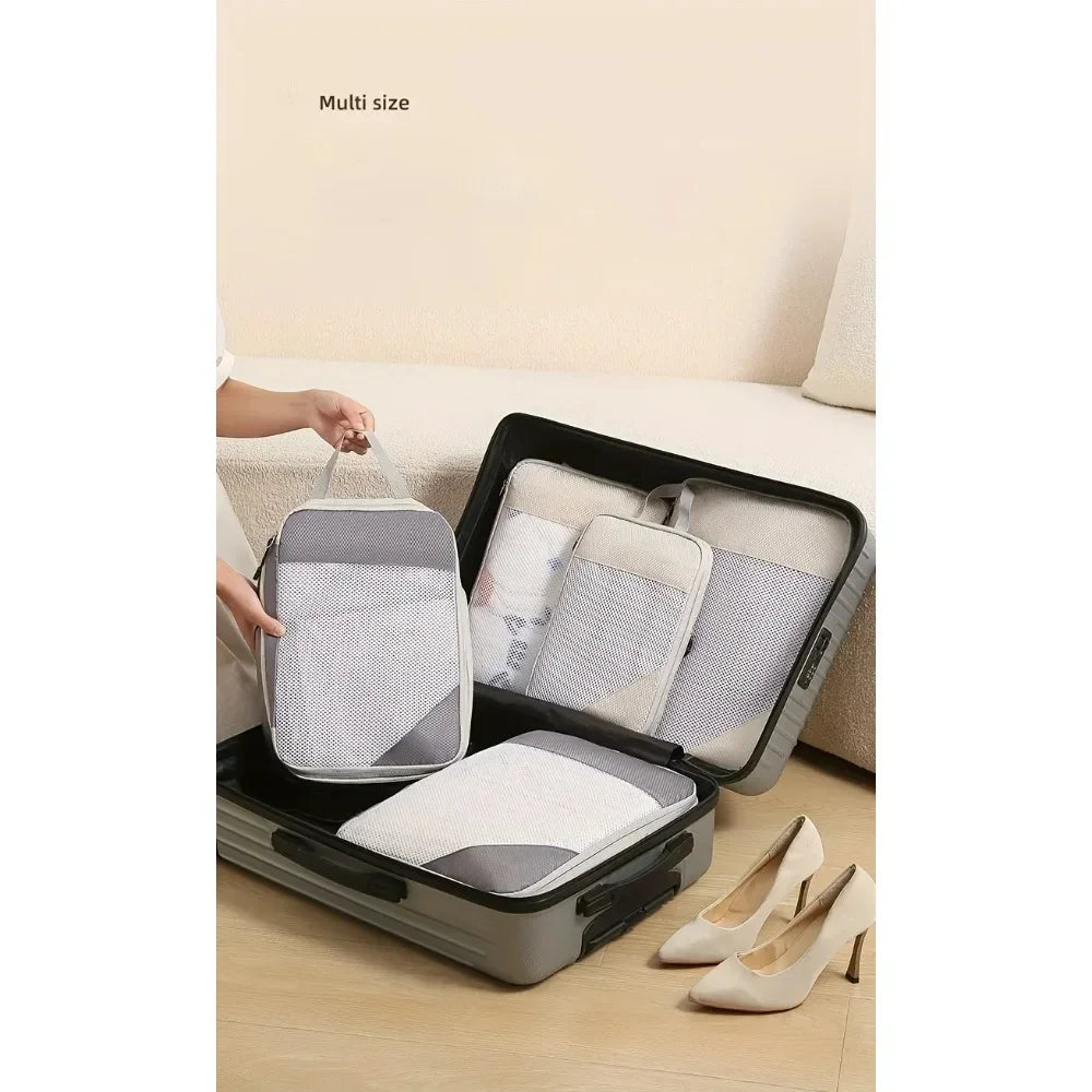 3-Piece Travel Compression Packing Cubes – Carry-On Luggage Organizer Set