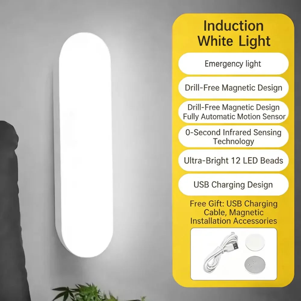 Wireless LED Motion Sensor Lamp – USB-C Rechargeable, Warm & Cool White
