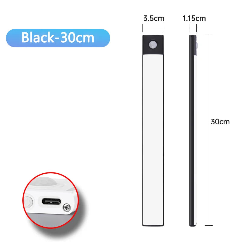 Slim Magnetic LED Strip Light – Motion Sensor, USB Rechargeable, 3-Color
