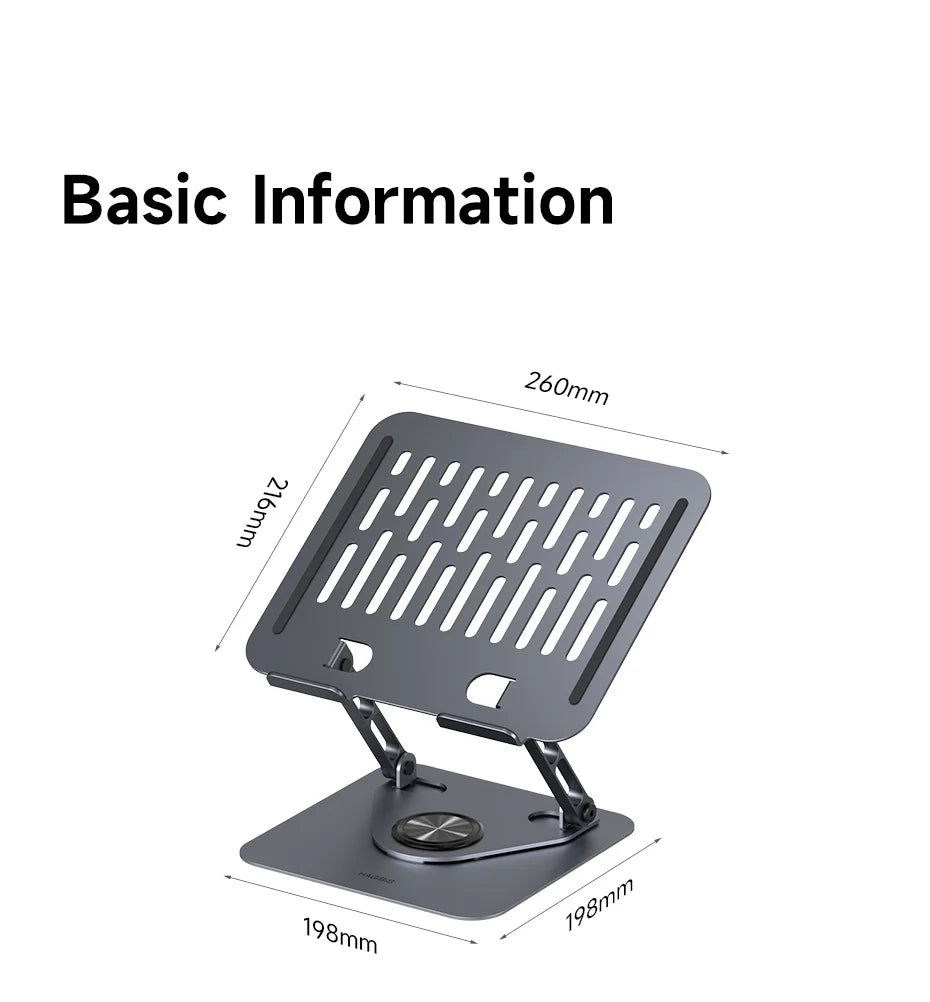 Adjustable Laptop Stand – 360° Rotating, Ergonomic, Fits Up to 18 Inches