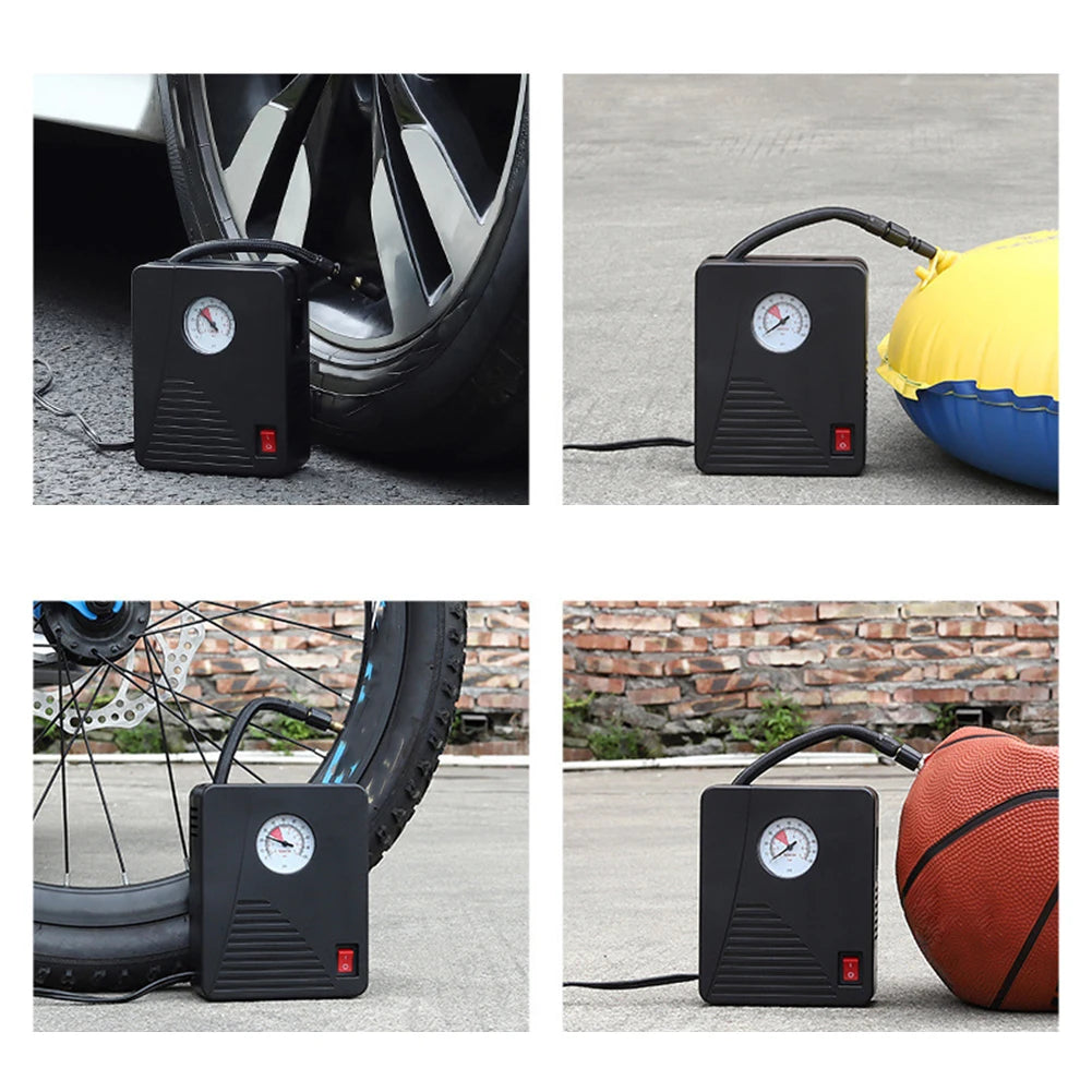12V Portable Tire Inflator with LED Flashlight – 100 PSI Air Pump for Cars, Bikes & Sports