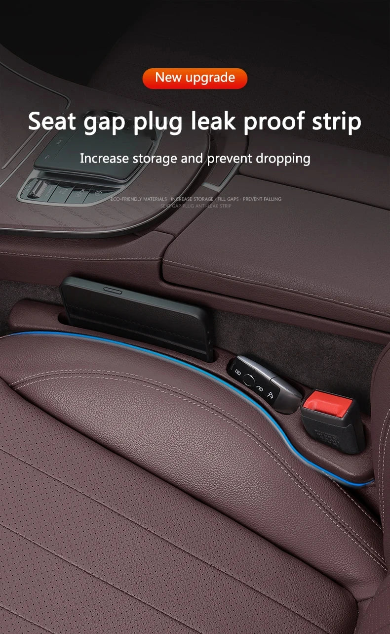 Waterproof Car Seat Gap Filler Strip 2-Pack – EVA Plug with 2 Grooves, Seatbelt-Safe
