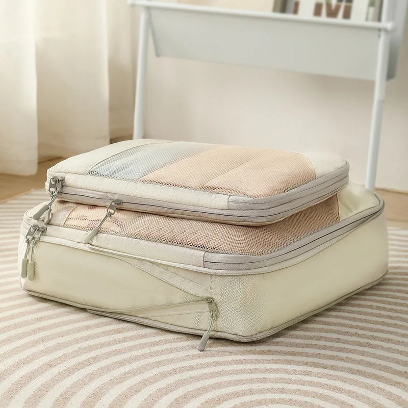 Expandable Compression Packing Cubes – Lightweight Travel Organizer Set for Suitcases