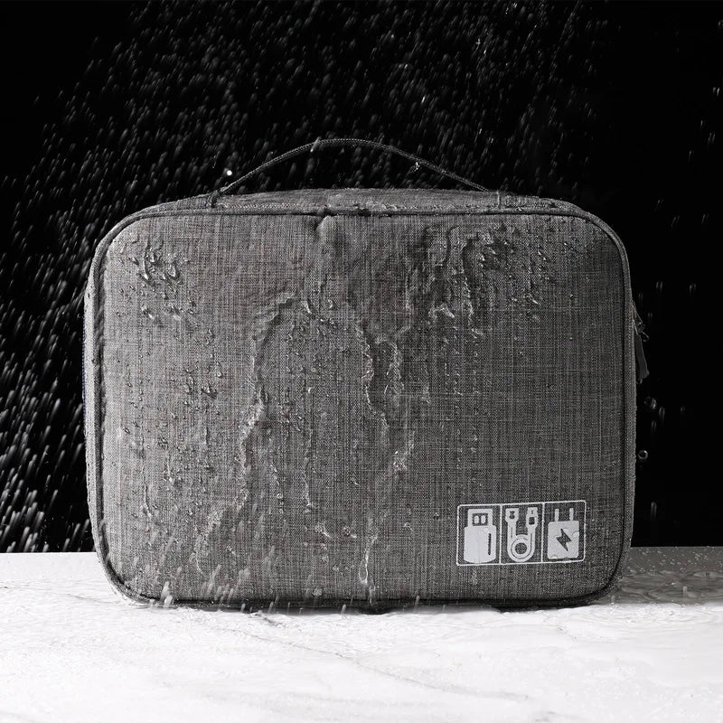 Waterproof Oxford Cable Storage Bag – Portable USB & Charger Travel Organizer