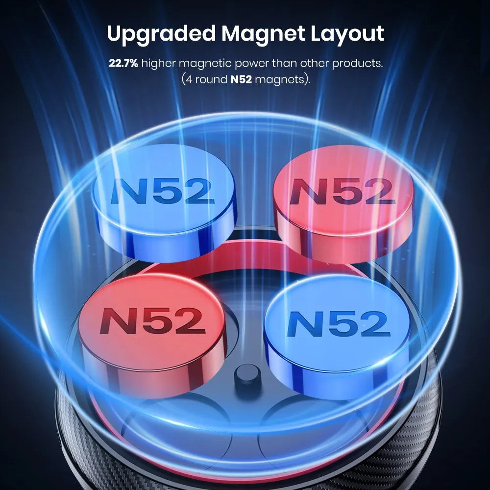TOPK Magnetic Car Phone Holder – 6 N52 Magnets, Air Vent Mount, 360° Universal