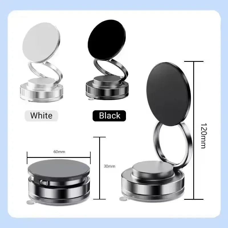 Magnetic Car Phone Holder – Suction Cup Mount, 360° Rotatable & Foldable, Multi-Surface