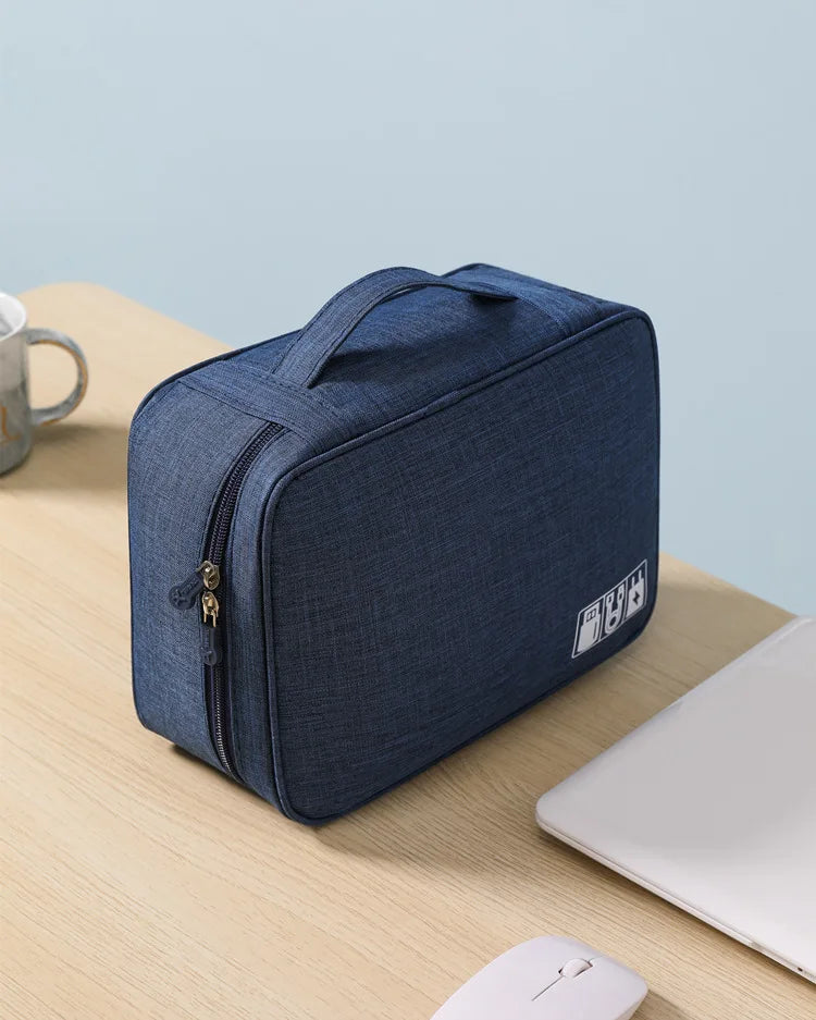 Waterproof Oxford Cable Storage Bag – Portable USB & Charger Travel Organizer