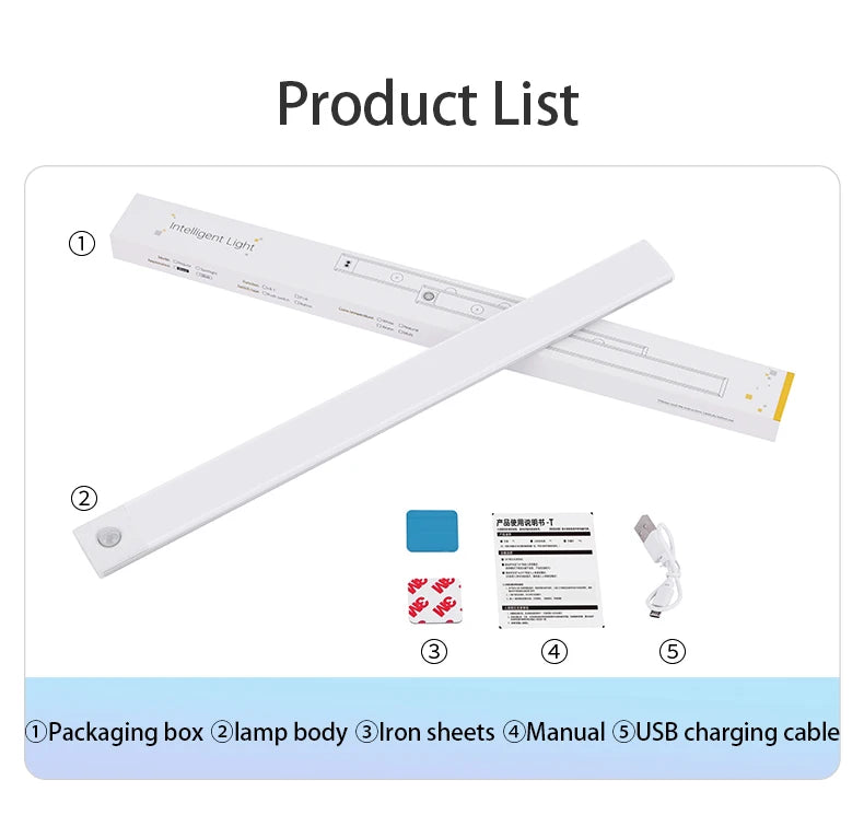 Wireless LED Cabinet Light – Motion Sensor, USB Rechargeable, 3-Color